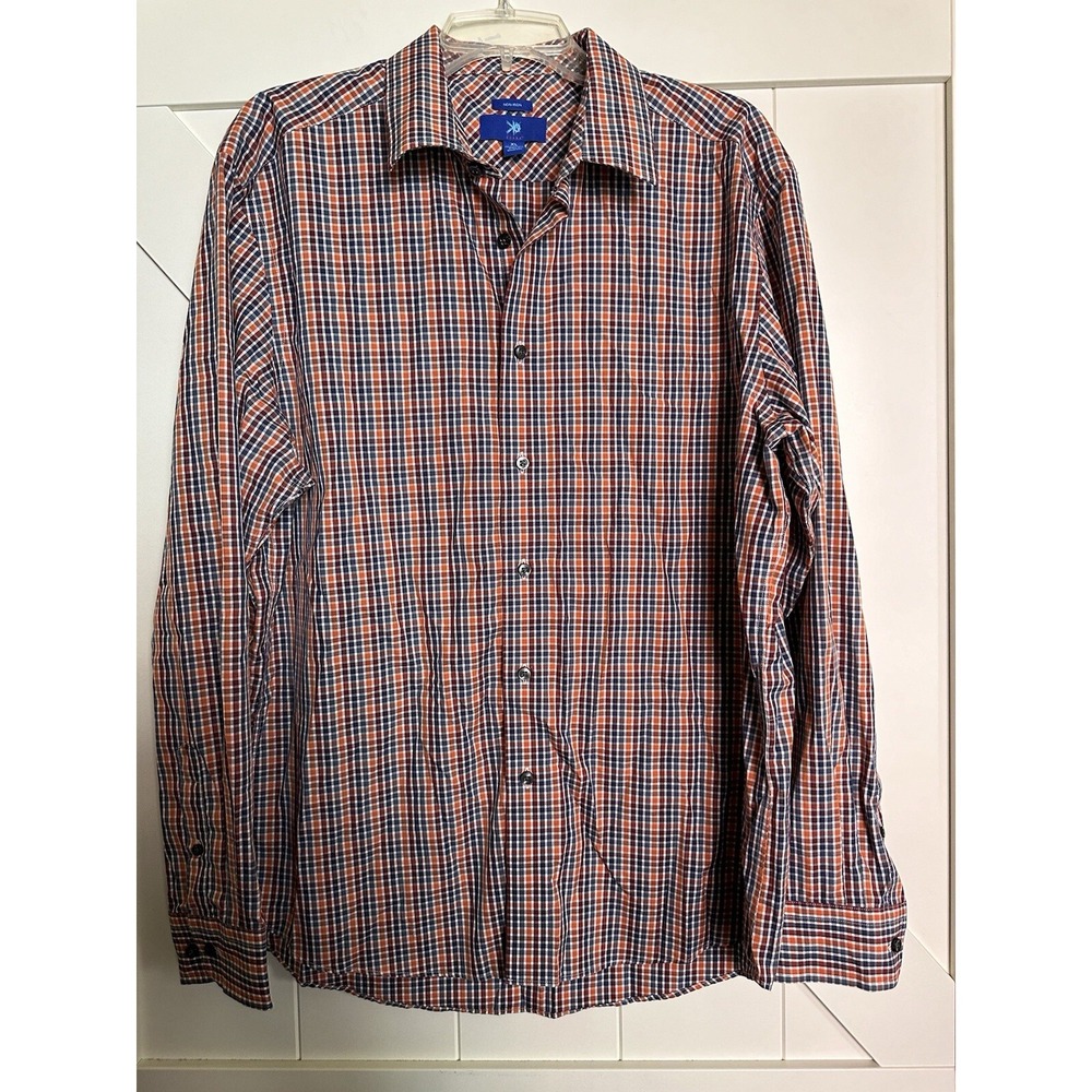 Egara‎ No Iron Long Sleeve Button Shirt Mens XL Multi Color Plaid Flip Cuff